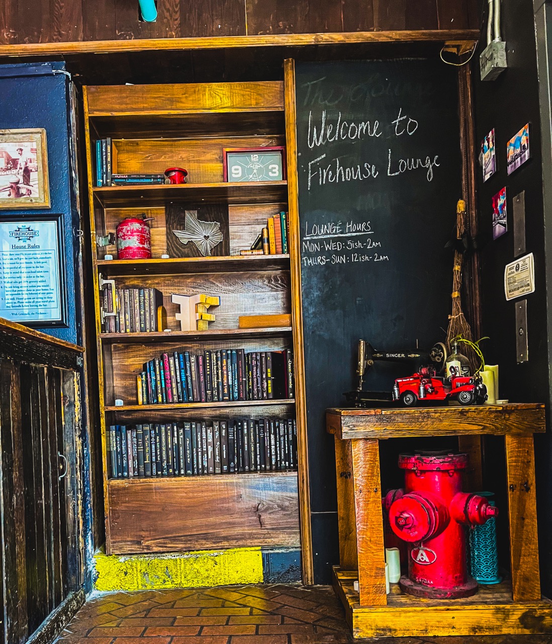 The entrance to the Firehouse Lounge hidden bar in Austin