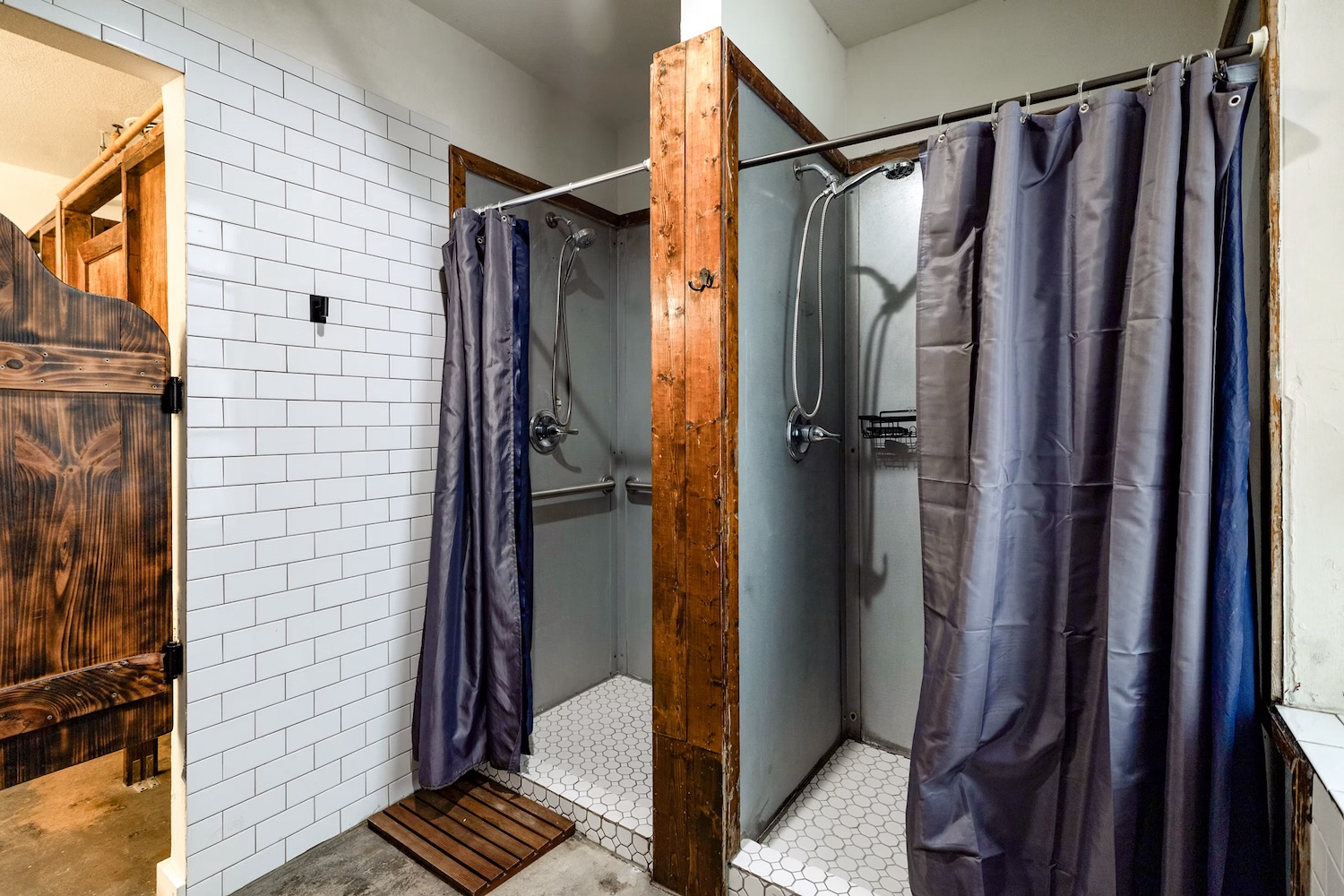 Budget dorm beds at Firehouse Hostel Austin — custom bunks with secure lockers