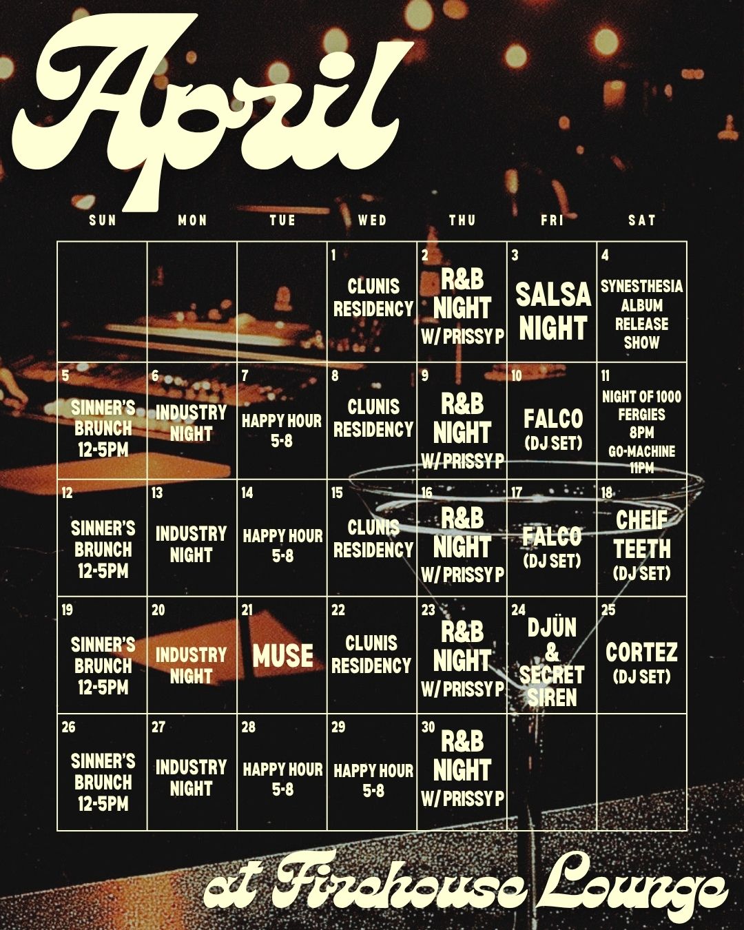 Firehouse Hostel Austin monthly events calendar