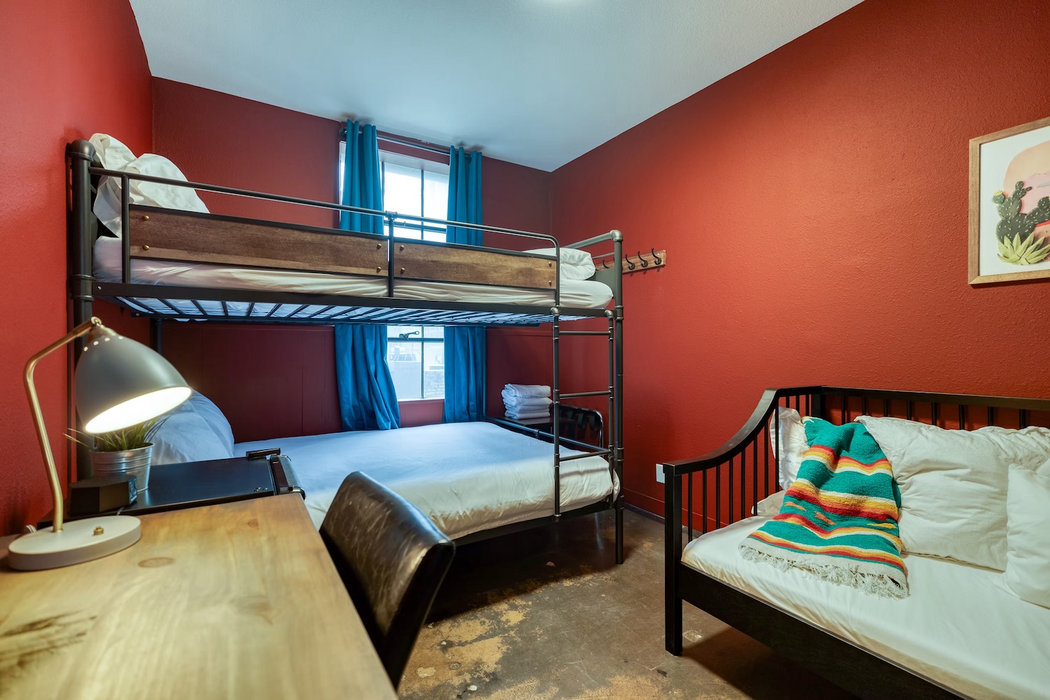 Private room bed with natural light from window