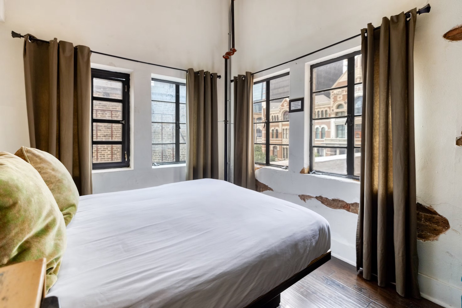 Suite corner with mini refrigerator and side table